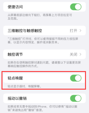 博白苹果授权维修站分享iPhone轻点无法唤醒怎么办 