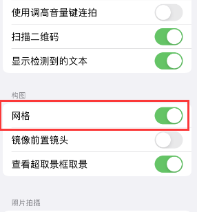 博白苹果手机维修网点分享iPhone如何开启九宫格构图功能 